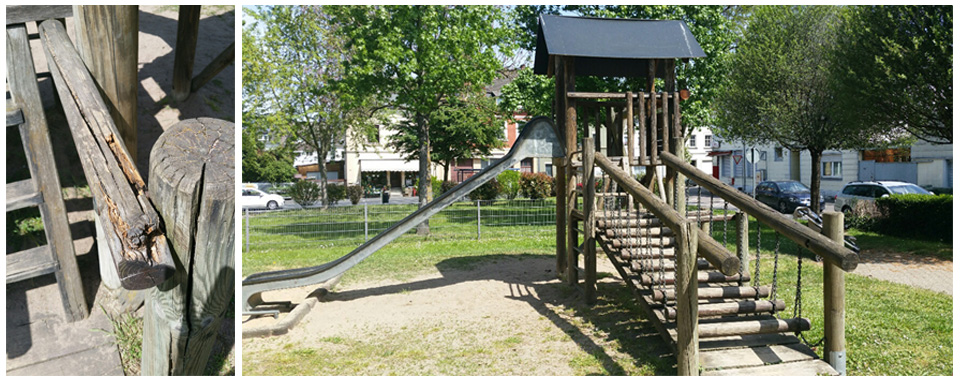 Das Spielgerät auf dem Spielplatz in Engers